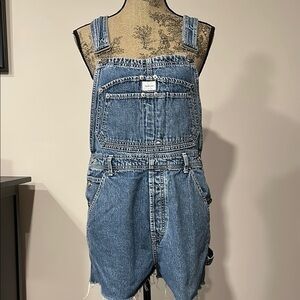 Calvin Klein vintage Denim Short raw edge Overalls Size Medium